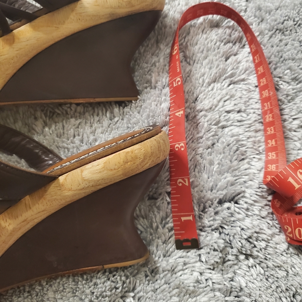 leifsdottir Brown Leather Tassel Wedge Sandals - Picture 8 of 8